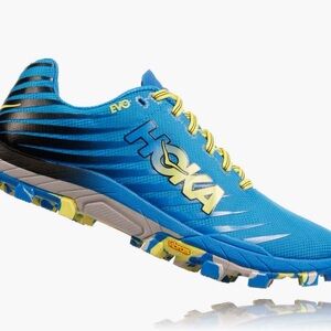Hoka Blue Yellow EVO Jawz Trail Running Shoes